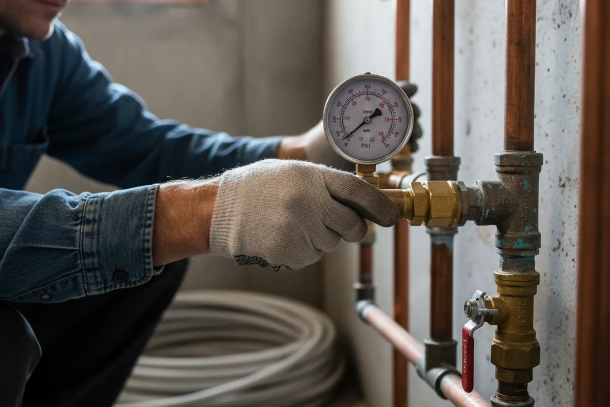 Pressure testing a repaired line during Water Line Repair in Eldorado Springs